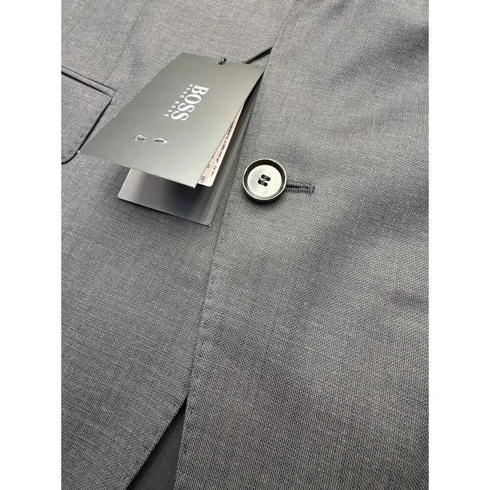 BOSS Hugo Boss Blazer 42R Gray 100% Virgin Wool Two Button NWT